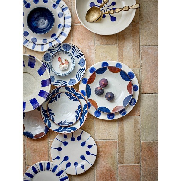 Бели/сини глинени чинии в комплект 3 бр. ø 28 cm Linora – Bloomingville-image-2