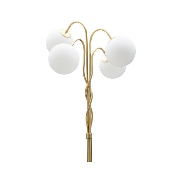 Бяла/златистa подова лампа със стъклен абажур (височина 176 cm) Glamy – Mauro Ferretti-image-1