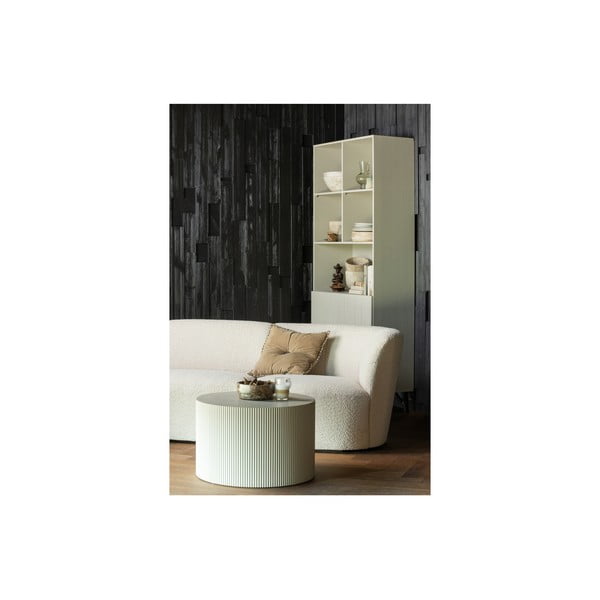 Кремав шкаф за книги от борова дървесина 90x200 cm Miller - WOOOD-image-4