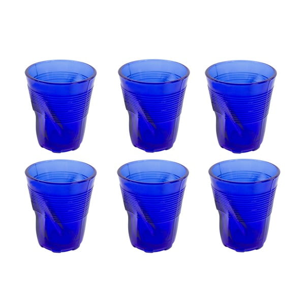 Sada 6 modrých sklenic Kaleidos, 225 ml