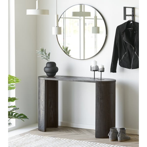 Тъмнокафява конзолна маса от декор от дъб  38x114 cm Bibione – House Nordic-image-1