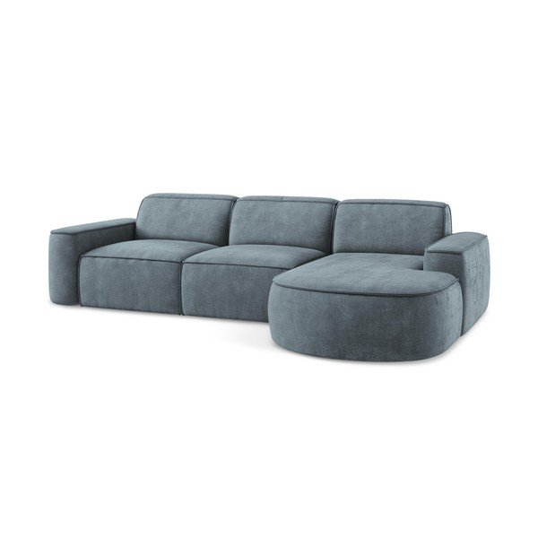 Сиво-син шенилов ъглов диван (десен ъгъл) Omao – Makamii-image-4