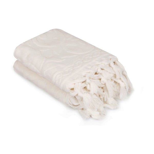 Комплект от две бели кърпи Bohème, 90 x 50 cm - Foutastic