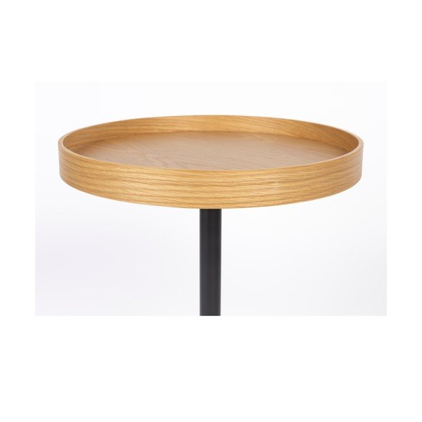 Кръгла странична масичка с дъбов плот ø 40 cm Yuri S – White Label-image-2