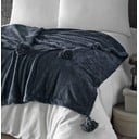 Антрацитна микро плюшена покривка за двойно легло 200x220 cm Puffy - Mijolnir