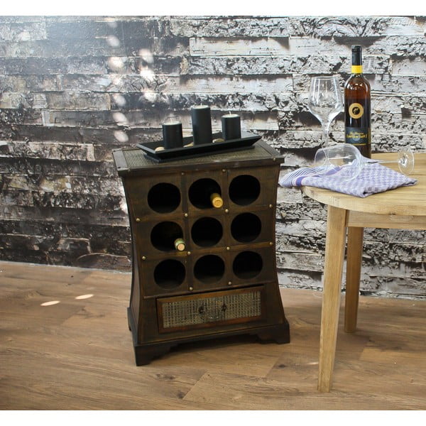 Кафяв шкаф за вино за 9 броя бутилки, 46x58 cm – Deco Pleasure-image-1