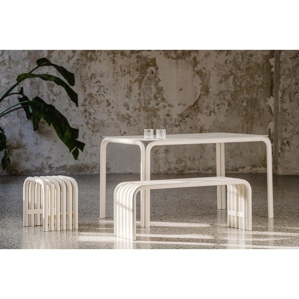 Бежова градинска пейка метална Nokk – noo.ma-image-1