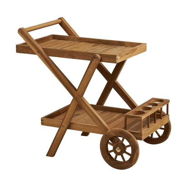 Маса за сервиране на колелца от масивна дървесина 50x86 cm Pasaku – House Nordic-image-2