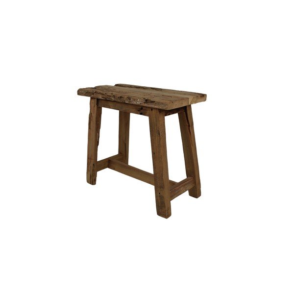 Стол, изработен от необработено тиково дърво Rustical, дължина 50 cm - HSM collection-image-1