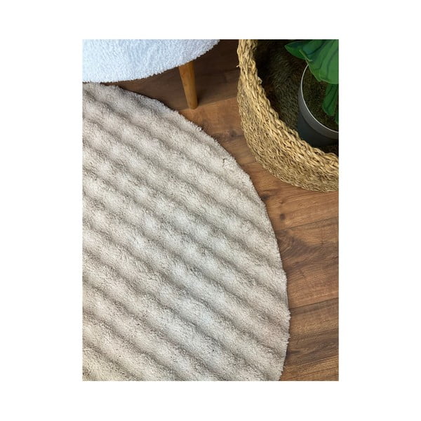 Бежов кръгъл килим подходящ за пране ø 120 cm Bubbly – Oyo Concept-image-4