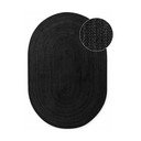 Черен двустранен ръчно изработен ютен килим 160x230 cm Braided – Hanse Home