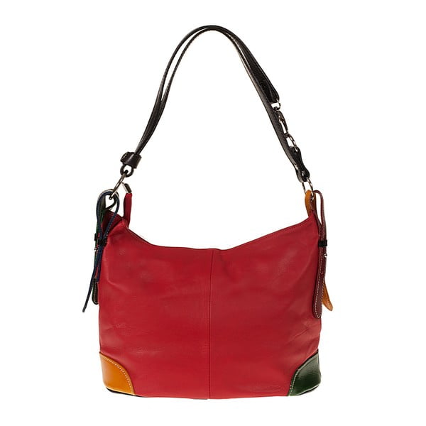 Červená kožená kabelka Pitti Bags Coretta