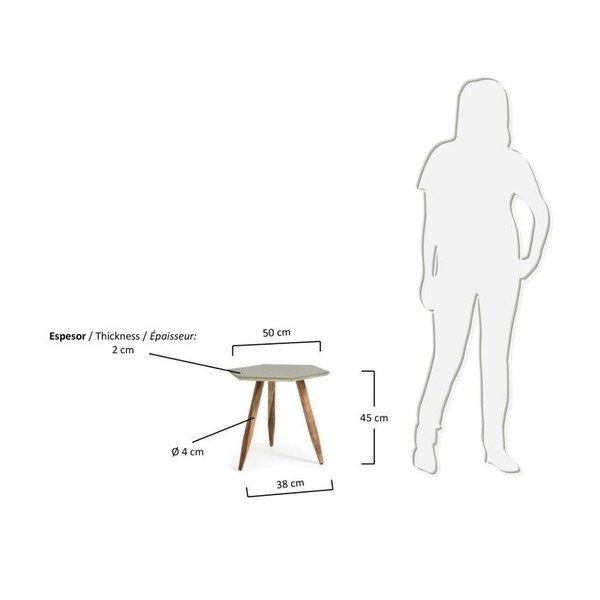 Odkládací stolek s deskou v barvě stříbra La Forma Bima-image-2
