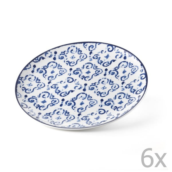 Sada 6 talířů Antico Blue, 26 cm