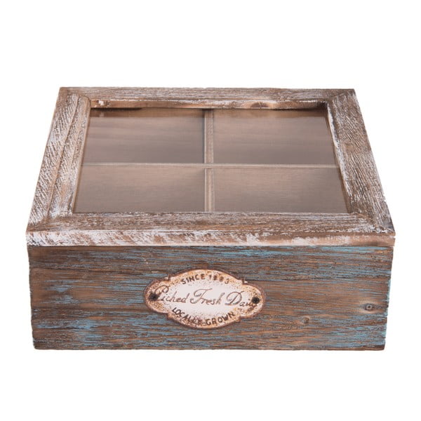 Дървена кутия за съхранение на чай Clayre & Eef Melico - Clayre & Eef