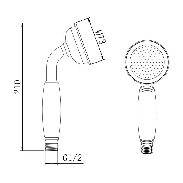 Месингова душ глава в лъскаво сребристо ø 7 cm Epoca – Sapho-image-2