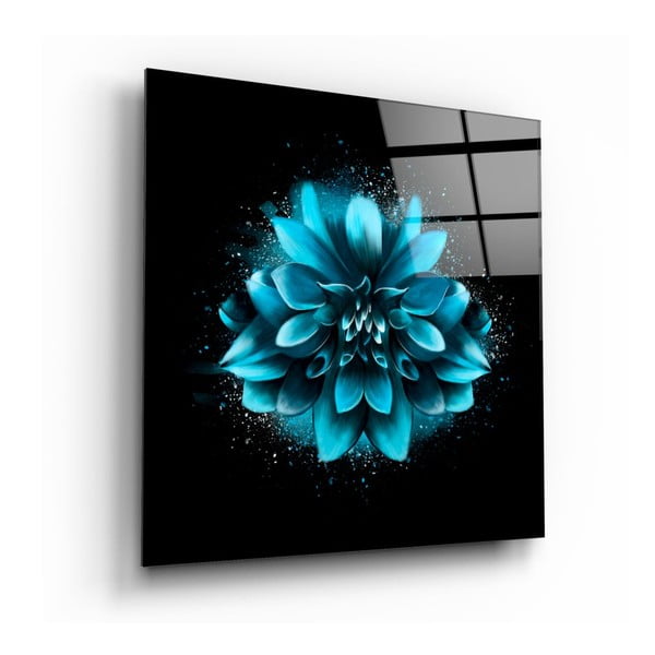 Картина върху стъкло , 40 x 40 cm Blue Flower - Insigne