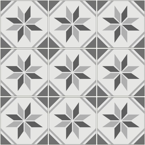 Комплект от 9 стикера за стена Cement Tiles Foot, 10 x 10 cm - Ambiance
