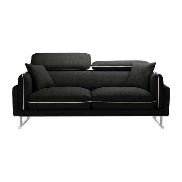 Черен двуместен диван с кремава тапицерия L'Officiel Gigi - L'Officiel Interiors