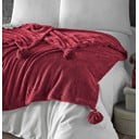 Червена микро плюшена покривка за единично легло 160x200 cm Puffy - Mijolnir