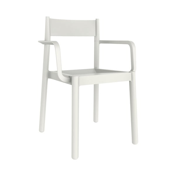 Sada 4 bílých zahradních židlí s područkami Resol Danna