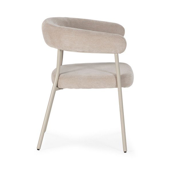 Бежови тапицирани трапезни столове в комплект с подлакътници 2 бр. Yuri – MOME-image-3