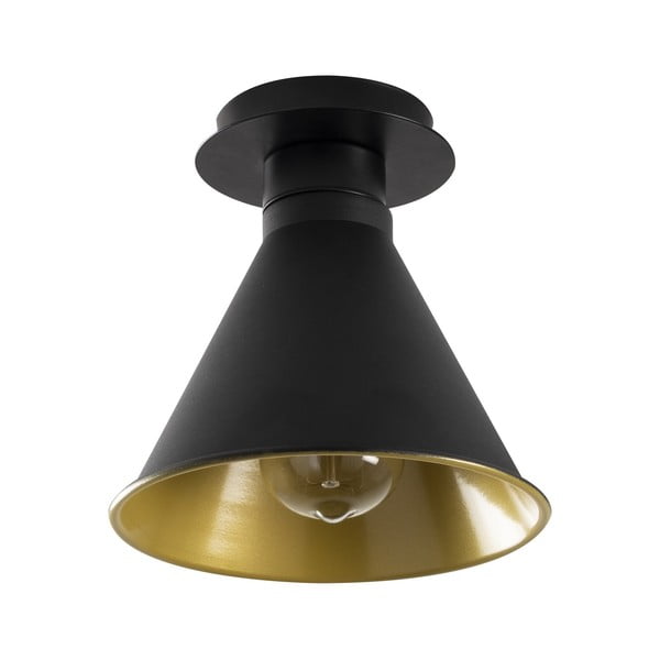 Черно/ в златист цвят осветително тяло за таван с метален абажур ø 20 cm Tramino – Opviq lights-image-2