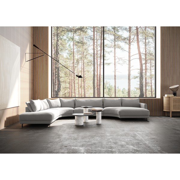 Светлосив ъглов U-образен диван Samba - Furninova-image-1