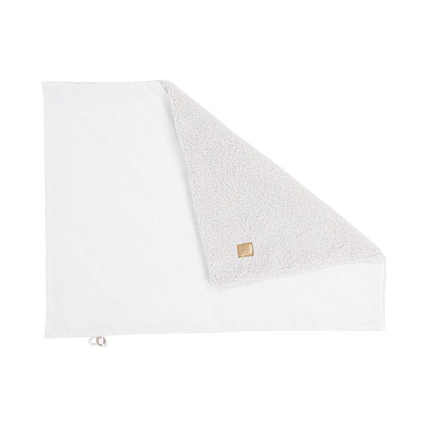 Бяло бебешко одеяло от шерпа 100x77 cm – Meowbaby-image-1
