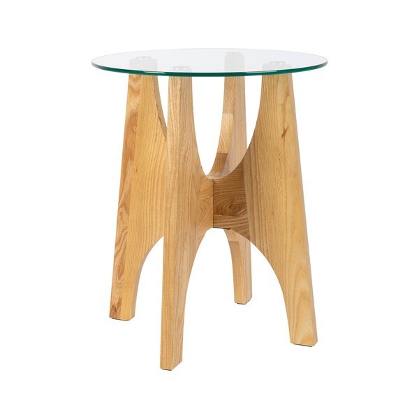 Кръгла странична масичка със стъклен плот ø 45 cm Kobe – Zuiver