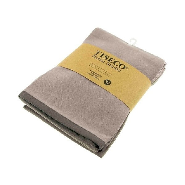 Комплект от 3 сиво-кафяви памучни кърпи , 50 x 70 cm - Tiseco Home Studio