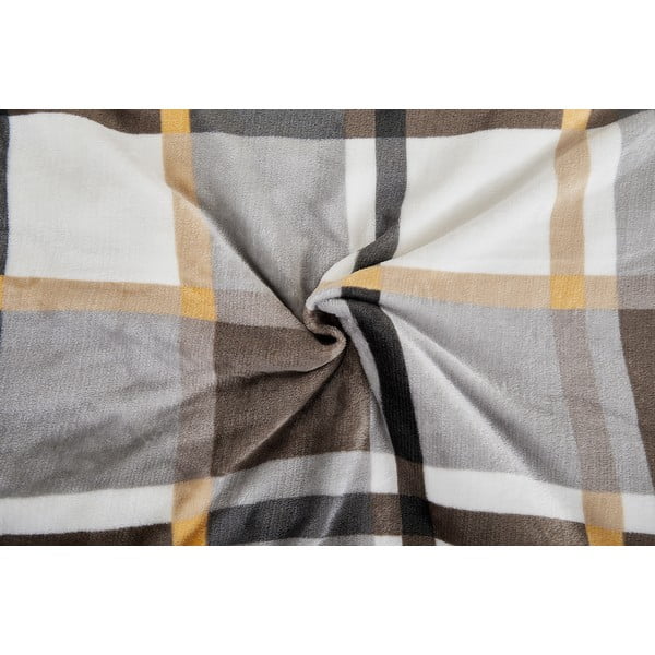 Сиво-кафяво единично  спално бельо от микроплюш 140x200 cm – My House-image-1