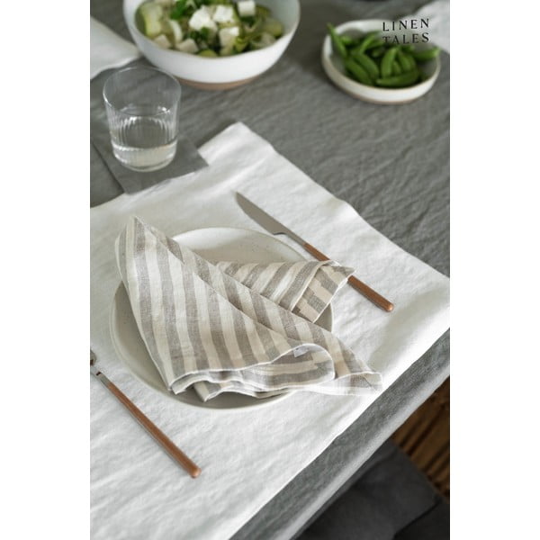 Ленена кърпа за съдове 45x65 cm Natural White Stripes – Linen Tales-image-1