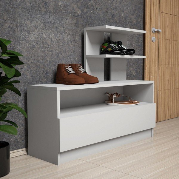 Бяла етажерка за обувки Muzzo Airy - Puqa Design-image-1