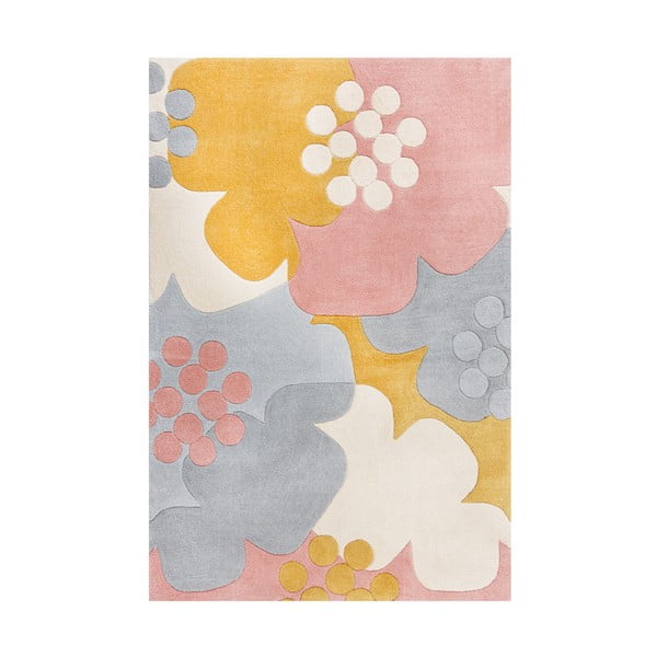 Сив и жълт килим , 160 x 230 cm Retro Floral - Flair Rugs