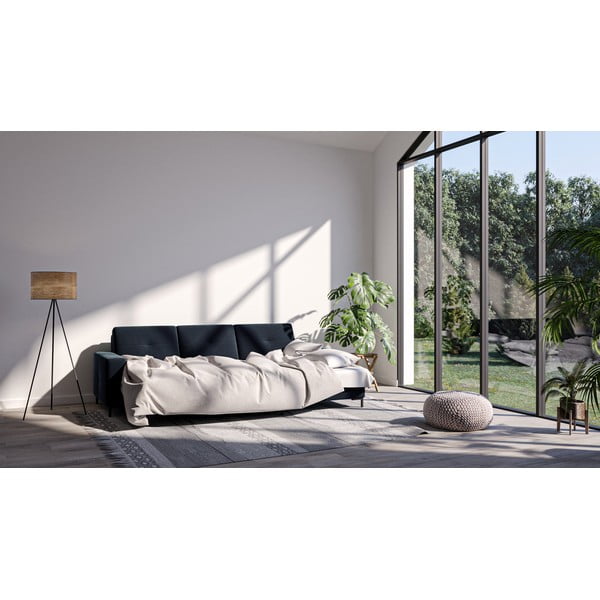 Тъмно синьо кадифено ъглово канапе, десен ъгъл Moor - Ghado-image-1