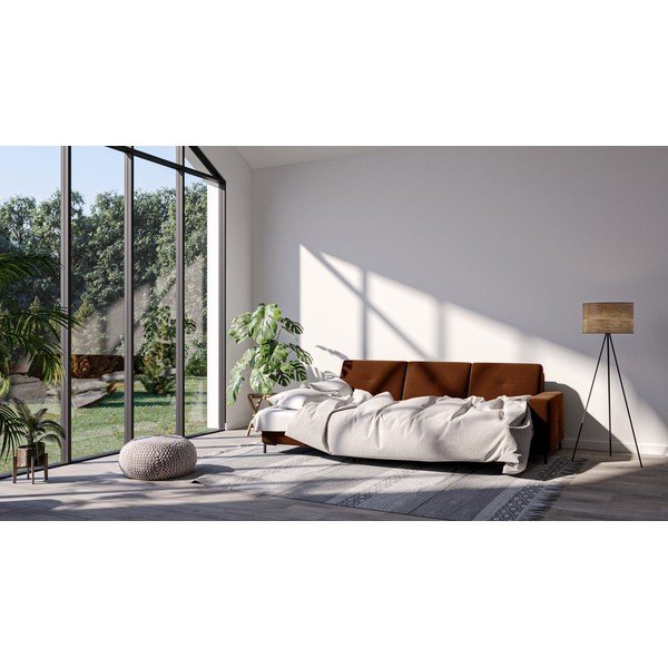 Тъмнооранжев ъглов диван от кадифе , ляв ъгъл Moor - Ghado-image-1