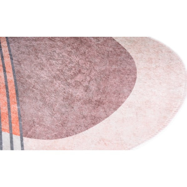 Миещ се килим в светло розово-сиво 80x120 cm Oval - Vitaus-image-2