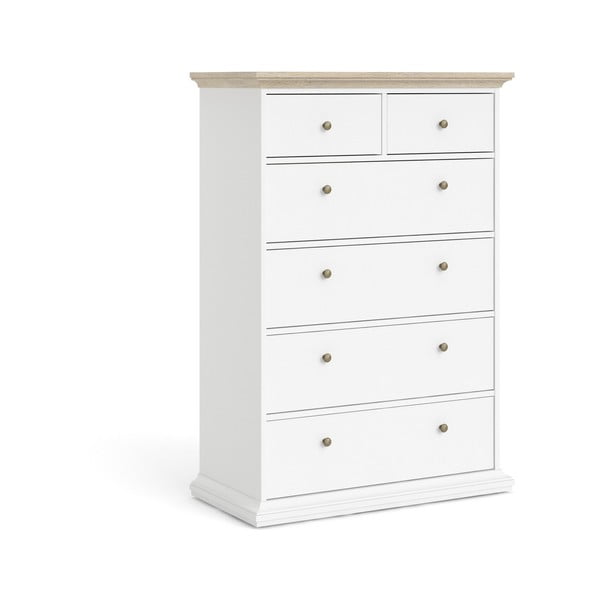 Бял скрин с дъбови детайли , 96 x 140 cm Paris - Tvilum-image-3