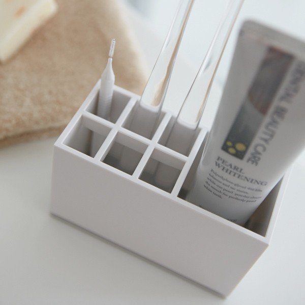 Бял държач за четки за зъби Mist - YAMAZAKI-image-2