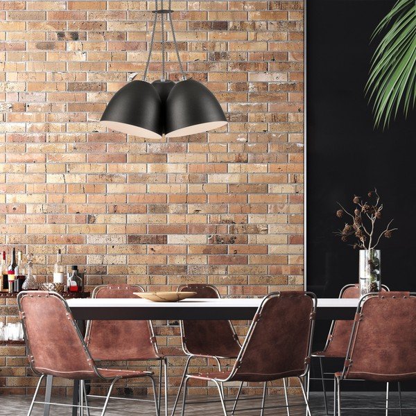 Черна висяща лампа с метален абажур - LAMKUR-image-2