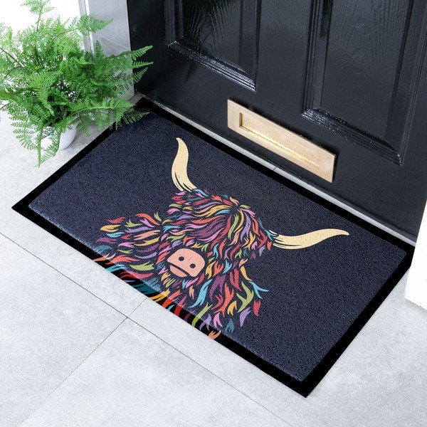 Изтривалка от PVC 40x70 cm Highland Cow – Artsy Doormats-image-1