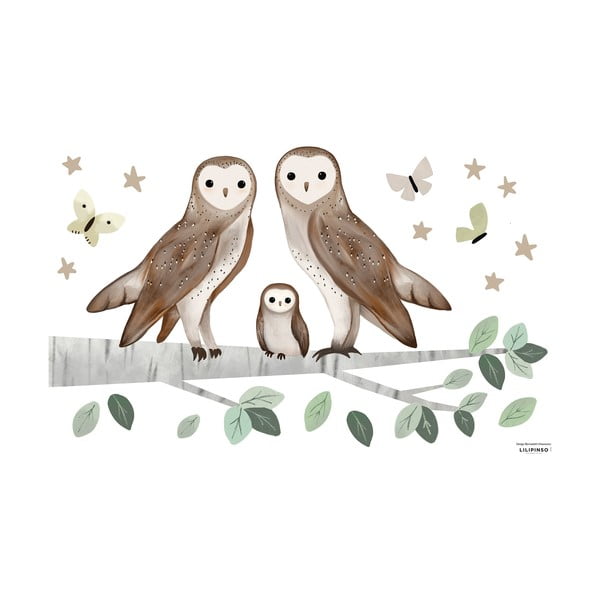 Лист със стикери 64x40 cm Owls Family - Lilipinso