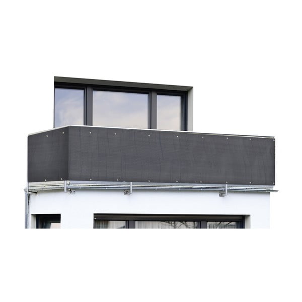 Черен пластмасов балконски параван 500x85 cm – Maximex