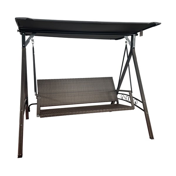 Сива градинска люлка от изкуствен ратан Rattan – Rojaplast-image-1