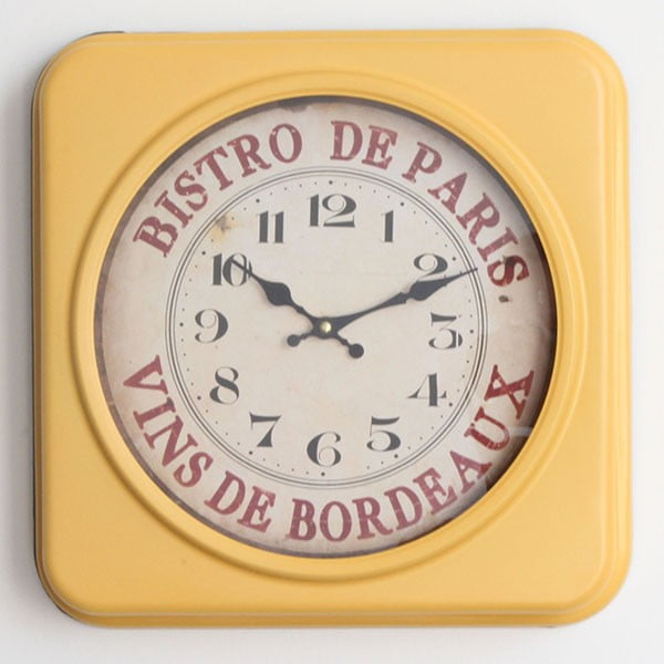 Kovové hodiny Bistro de Paris, 35x35 cm