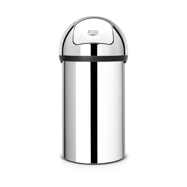 Стоманено кошче за боклук лъскаво сребро 60 l Push Bin – Brabantia