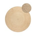 Двустранен ютен кръгъл килим в цвят слонова кост ø 140 cm Braided – Hanse Home