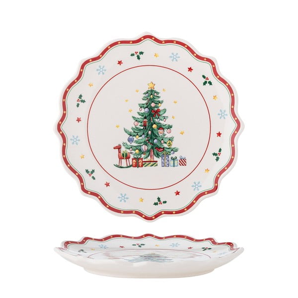 Червено-кремава керамична чиния за сервиране с коледен мотив ø 17 cm Naive – Bloomingville-image-4