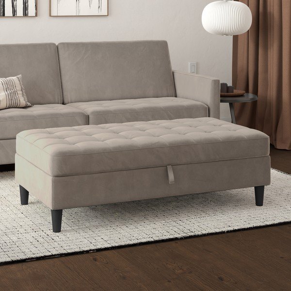 Сива кадифена табуретка Presley – Støraa-image-1